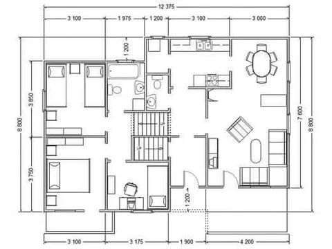 Montažna kuća ST-101, 111 m², Forest Work