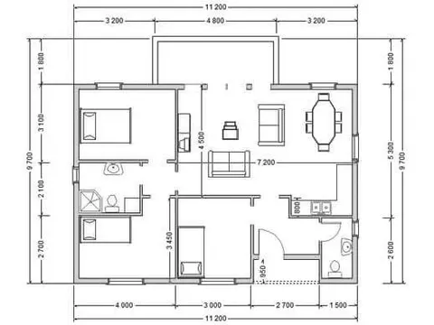 Montažna kuća ST-102, 102 m², Forest Work