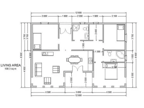 Montažna kuća ST-108, 108 m², Forest Work