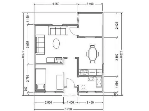 Montažna kuća ST-40, 45 m², Forest Work