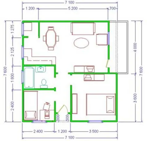 Montažna kuća Tip G-52, 52 m², Giga House