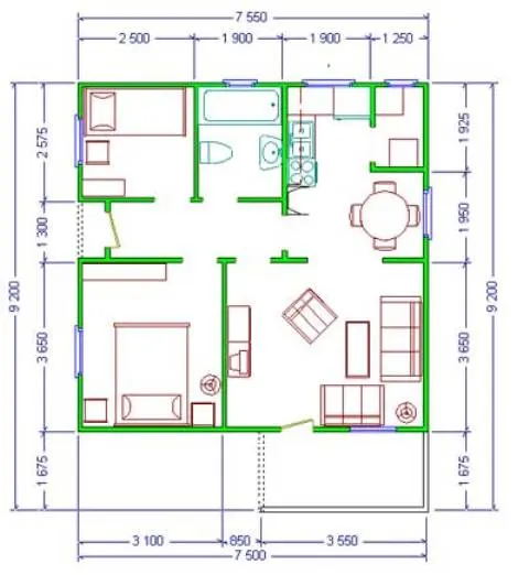 Montažna kuća Tip G-59, 59 m², Giga House