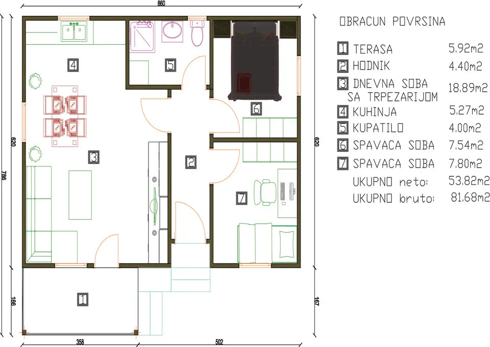 Montažna kuća Tip G-82, 82 m², Giga House