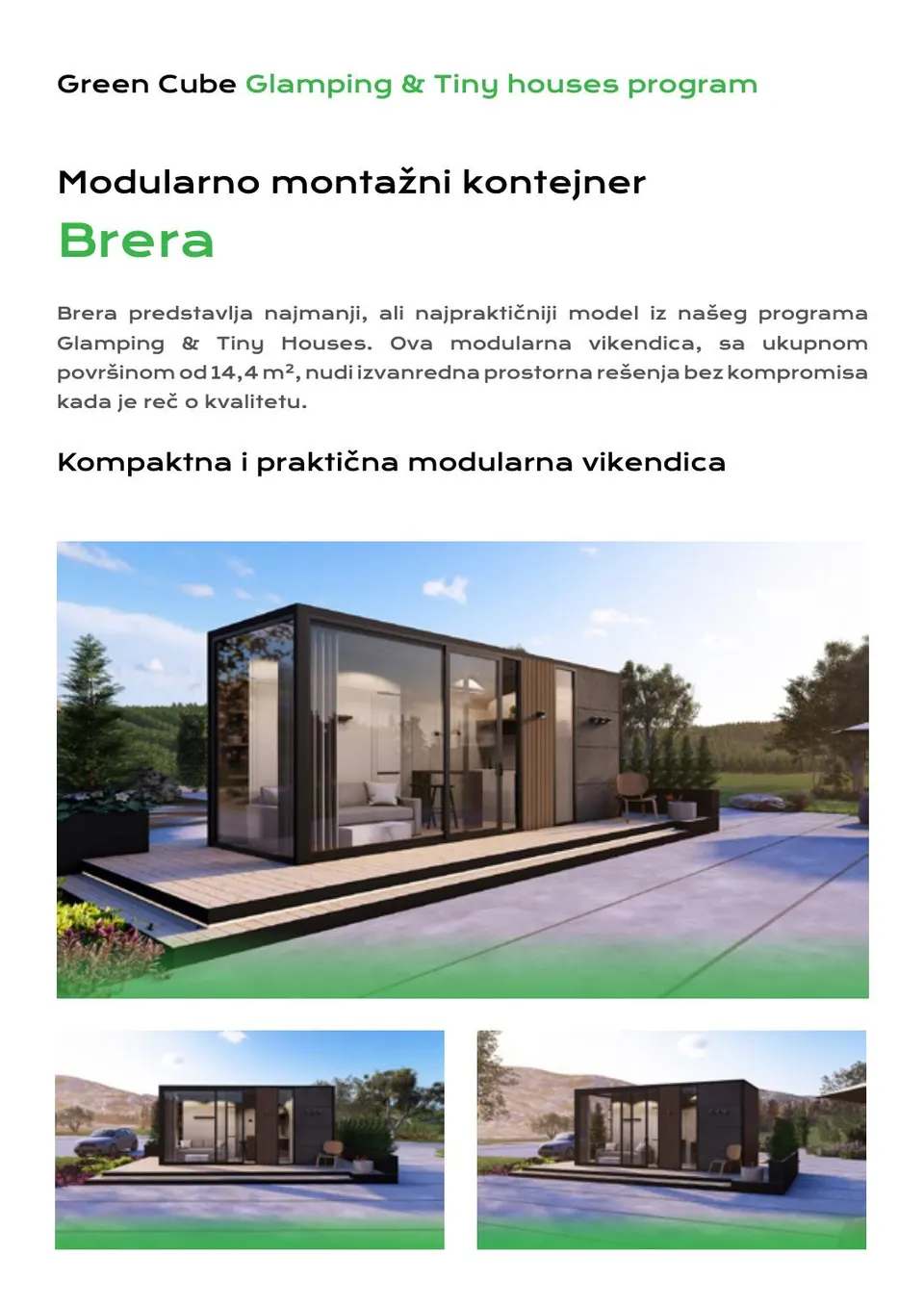 Montažna kuća Stambeni/glamping modul (od), 17 m², Green Cube