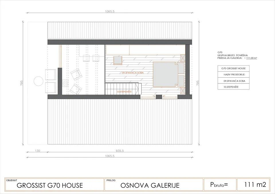 Montažna kuća G70, 111 m², Grossist