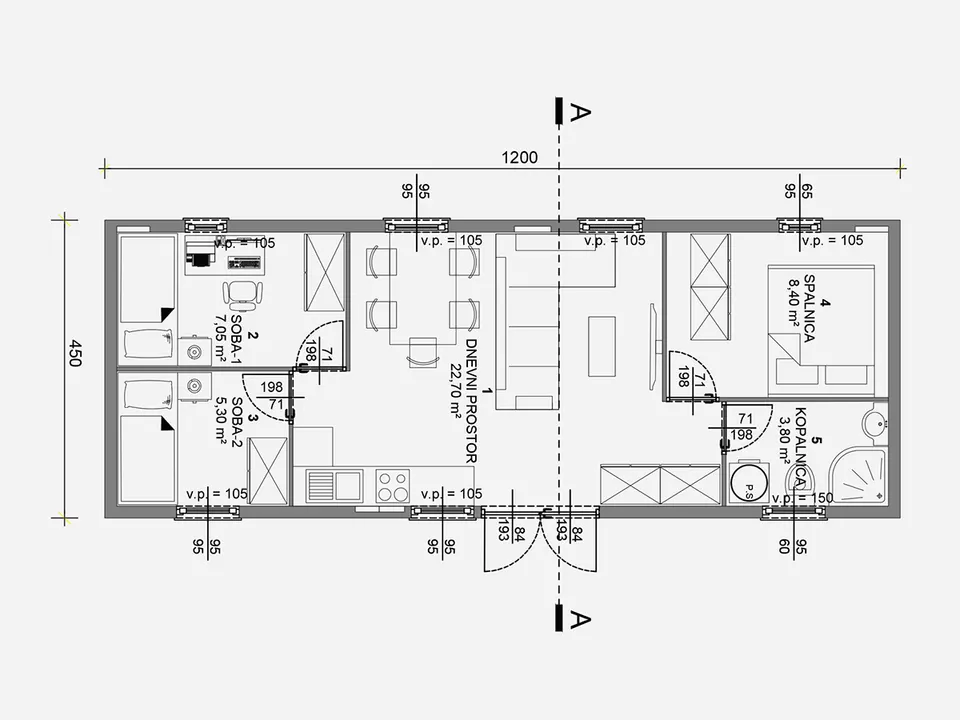 Montažna kuća Living H50, 47 m², Hosekra Living