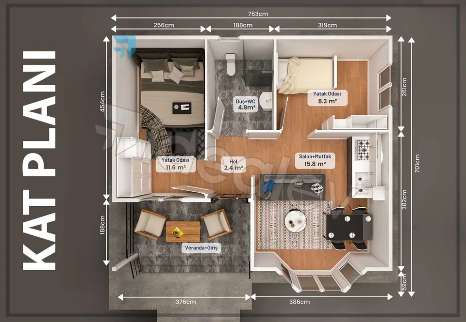 Montažna kuća Montažna kuća IMPT0500, 50 m², Idealmod