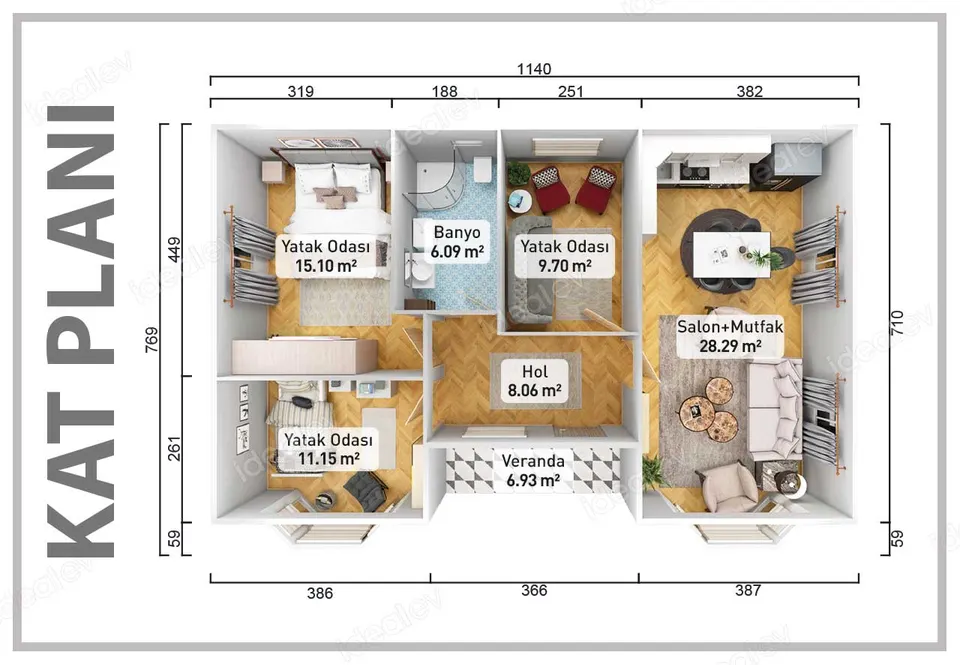 Montažna kuća Montažna kuća IMPT0850, 85 m², Idealmod