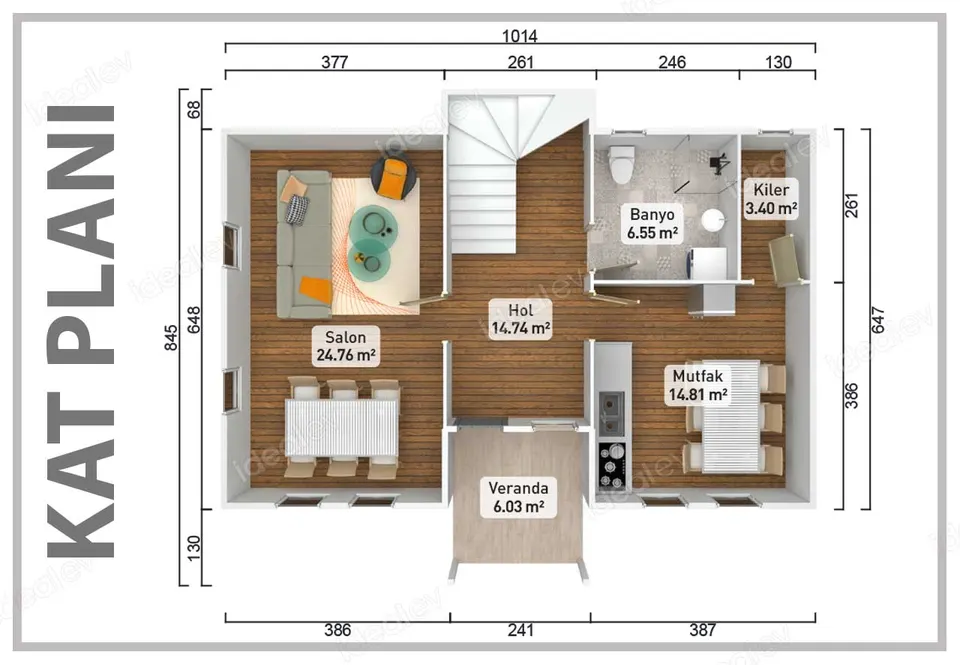 Montažna kuća Montažna kuća IMPT0900, 90 m², Idealmod