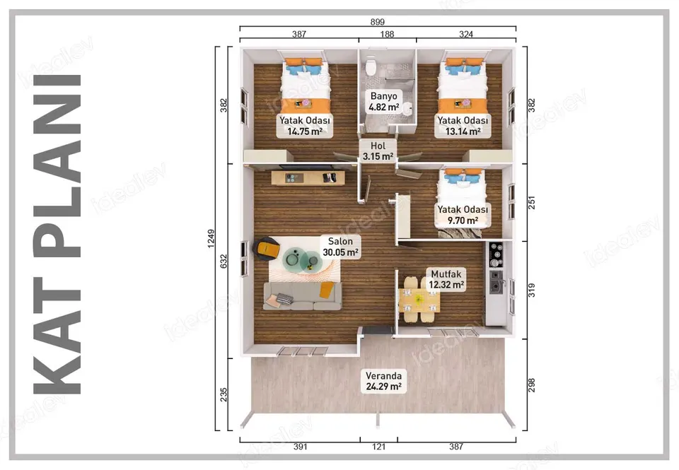 Montažna kuća Montažna kuća IMPT1120, 112 m², Idealmod