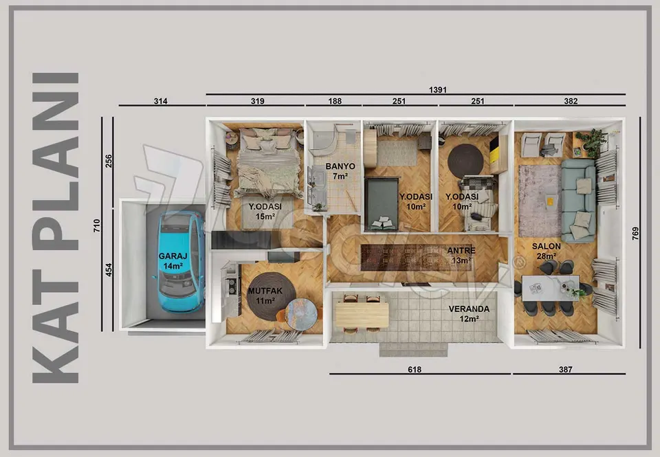 Montažna kuća Montažna kuća IMPT1210, 121 m², Idealmod