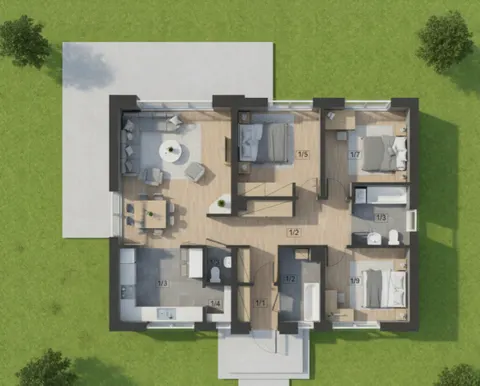 Osnova montažne kuće Iva 130, 130 m², Iva kuće