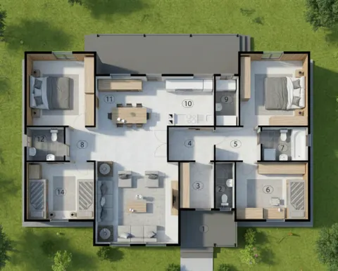 Osnova montažne kuće Iva 135, 135 m², Iva kuće