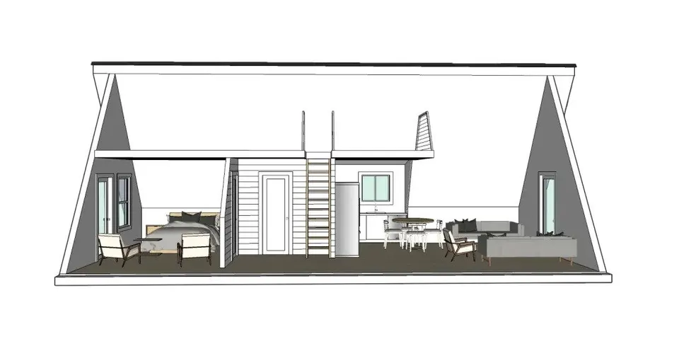 Montažna kuća A-Frame Modern, 50 m², Kaja MS