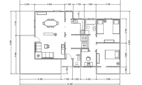 Osnova montažne kuće K-MS-110, 127 m², Kaja MS