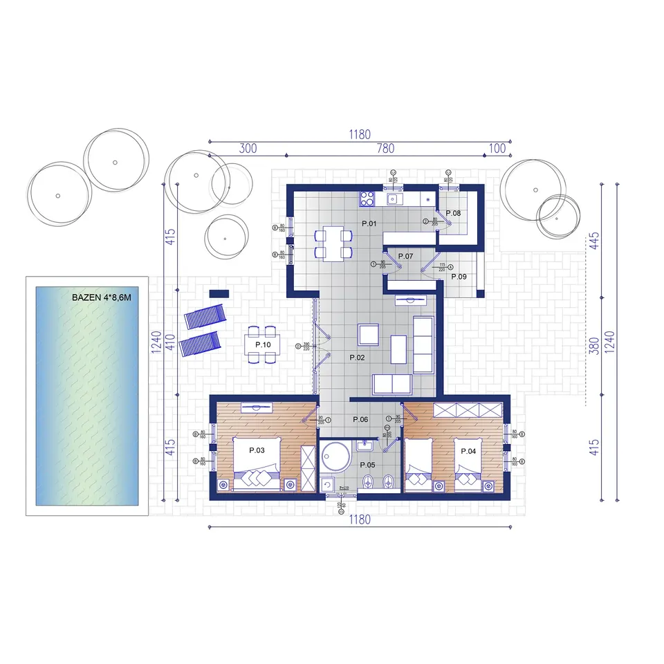 Montažna kuća KC 90, 90 m², Kampa & Casa