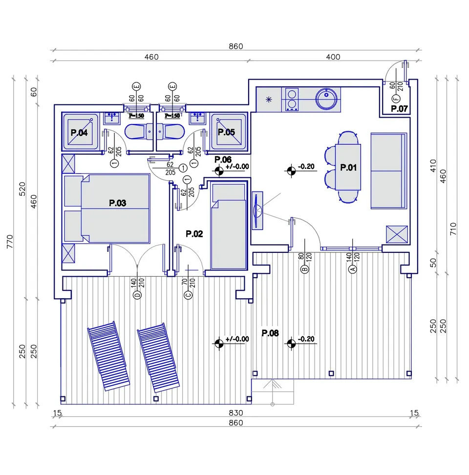 Montažna kuća TIP KC 24B, 24 m², Kampa & Casa