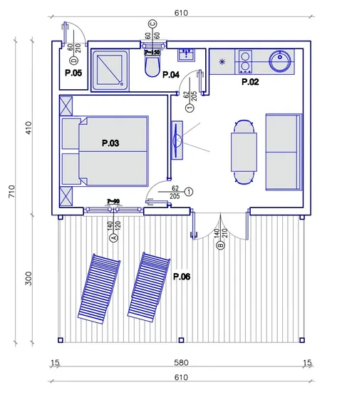 Montažna kuća TIP KC 25, 25 m², Kampa & Casa