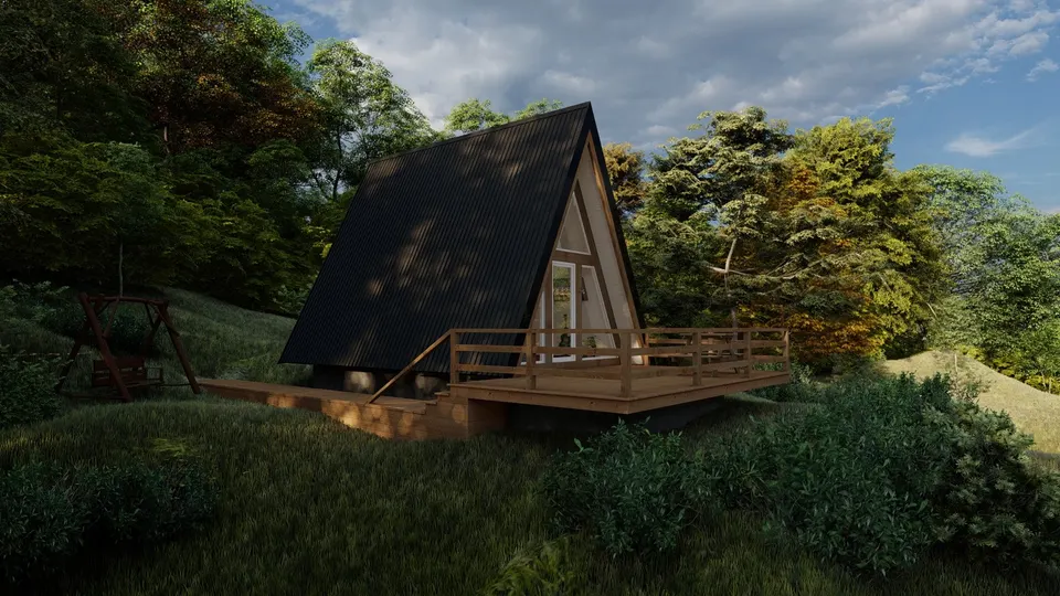 Tlocrt montažne kuće TIP KC 30, 30 m², Kampa & Casa