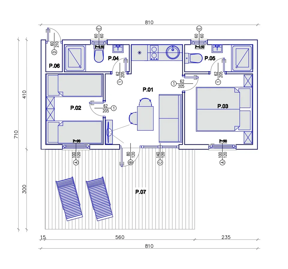 Montažna kuća TIP KC 32A, 32 m², Kampa & Casa