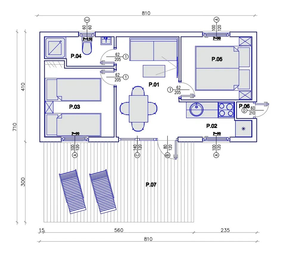 Montažna kuća TIP KC 32B, 32 m², Kampa & Casa