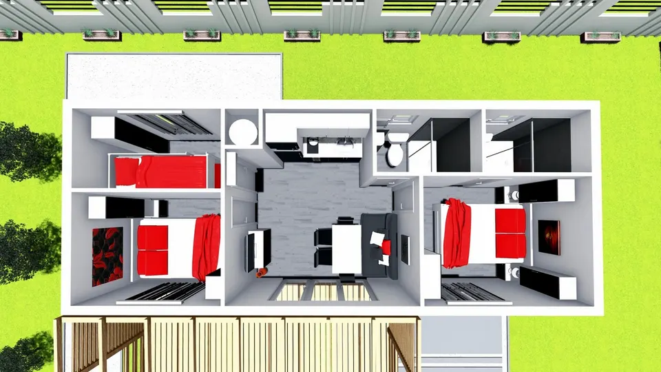 Montažna kuća TIP KC 39A, 39 m², Kampa & Casa
