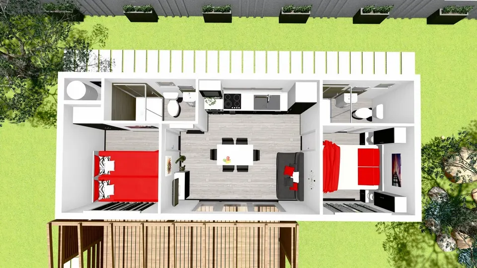 Montažna kuća TIP KC 39B, 39 m², Kampa & Casa