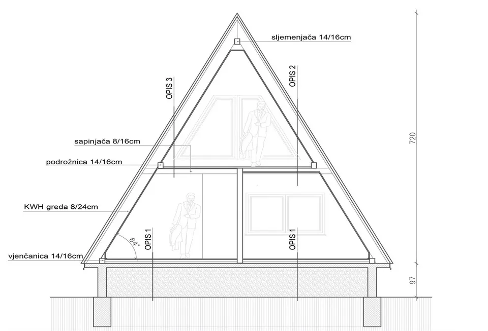 Montažna kuća TIP KC 46, 46 m², Kampa & Casa