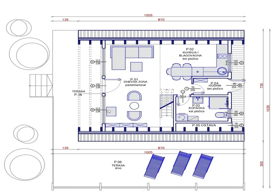 Osnova montažne kuće TIP KC 48, 48 m², Kampa & Casa
