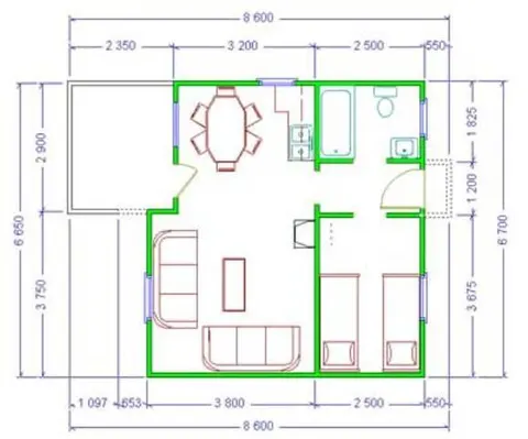 Montažna kuća Andrea 44, 44 m², Luks M Kuće