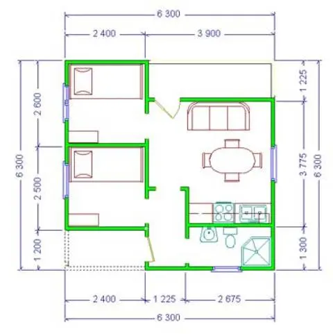 Montažna kuća Eva 35, 41 m², Luks M Kuće