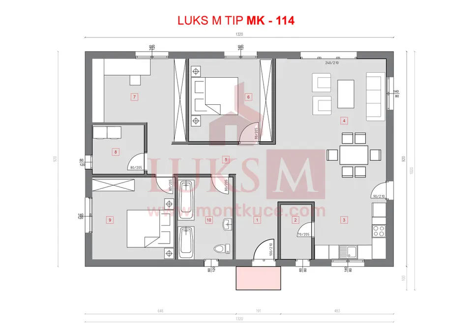 Montažna kuća MK-114, 114 m², Luks M Kuće