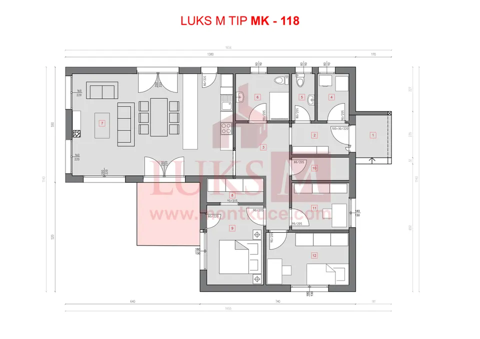 Montažna kuća MK-118, 118 m², Luks M Kuće