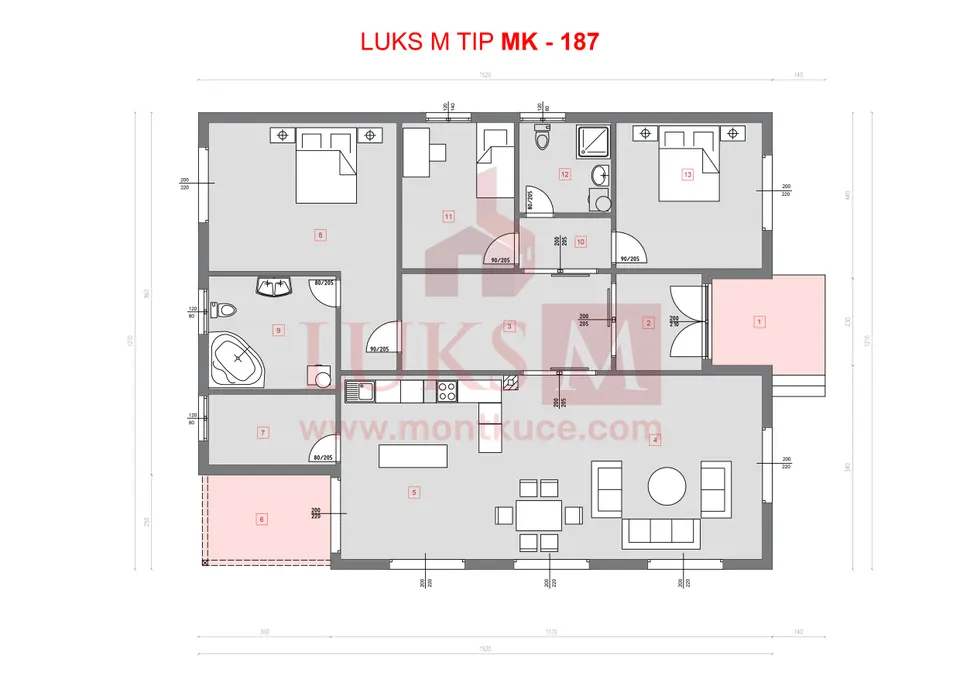 Montažna kuća MK-187, 187 m², Luks M Kuće