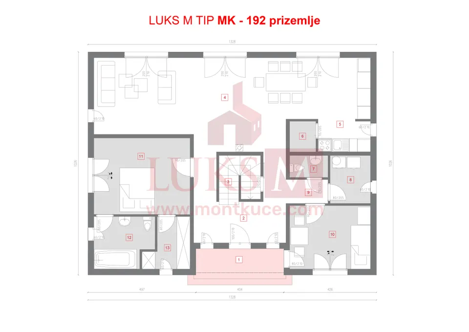 Montažna kuća MK-192, 192 m², Luks M Kuće