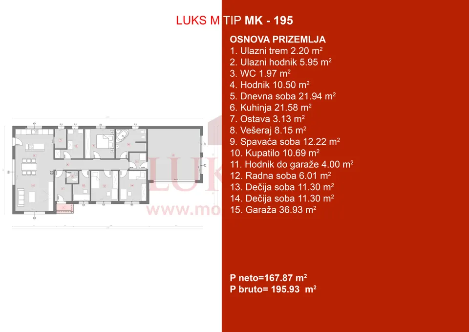 Montažna kuća MK-195, 195 m², Luks M Kuće