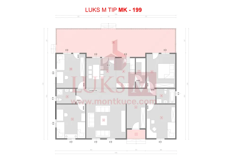 Montažna kuća MK-199, 199 m², Luks M Kuće