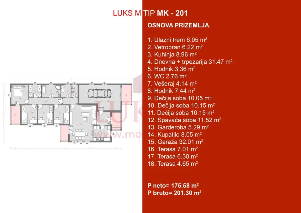 Montažna kuća MK-201, 201 m², Luks M Kuće