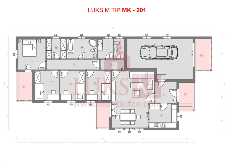 Montažna kuća MK-201, 201 m², Luks M Kuće