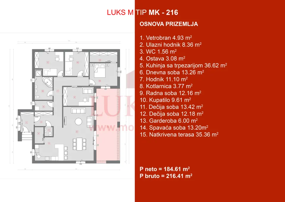 Montažna kuća MK-216, 216 m², Luks M Kuće
