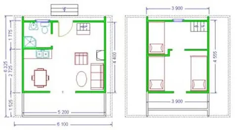 Montažna kuća Teodora 29, 29 m², Luks M Kuće