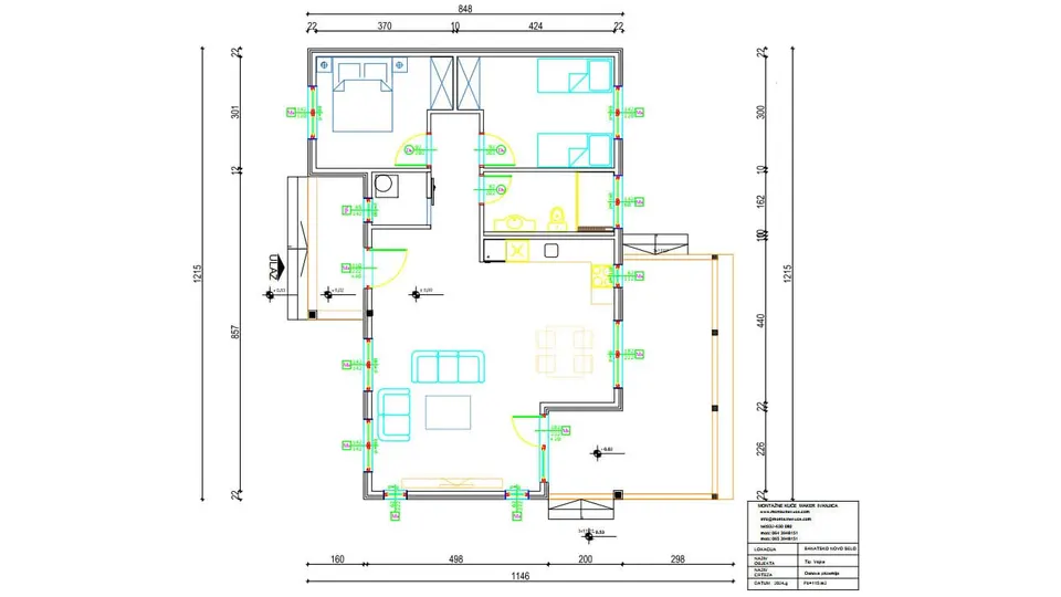 Osnova montažne kuće Montažna kuća Vojka, 115 m², Maker Ivanjica
