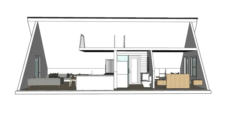 Montažna kuća A-Frame Modern, 56 m², Markus House