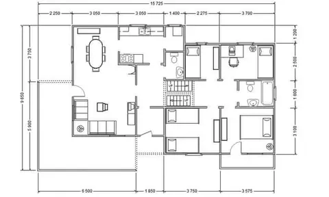 Osnova montažne kuće AX-117, 123 m², Markus House