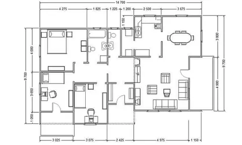 Osnova montažne kuće AX-127, 127 m², Markus House