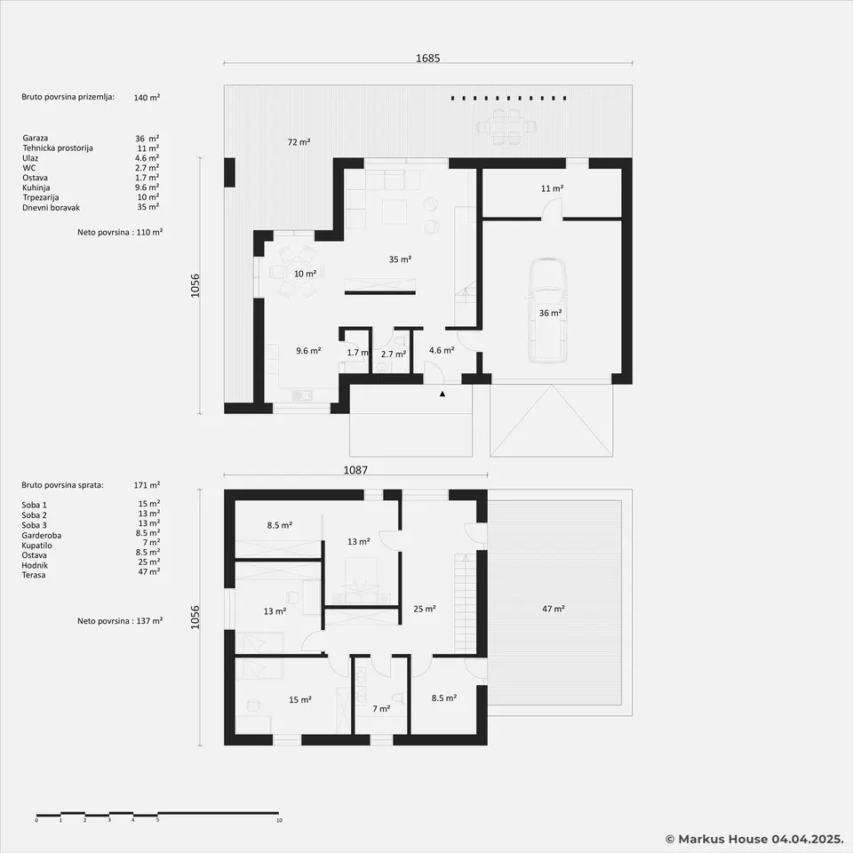 Osnova montažne kuće Calista, 247 m², Markus House