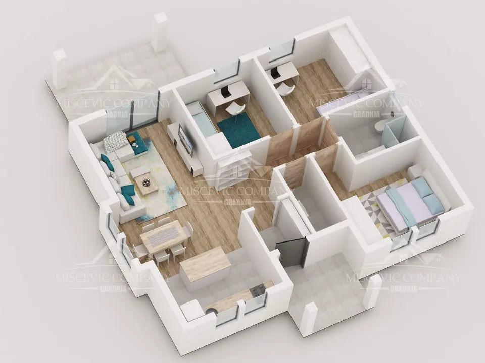 Osnova montažne kuće Tip 111, 111 m², Miščević Company