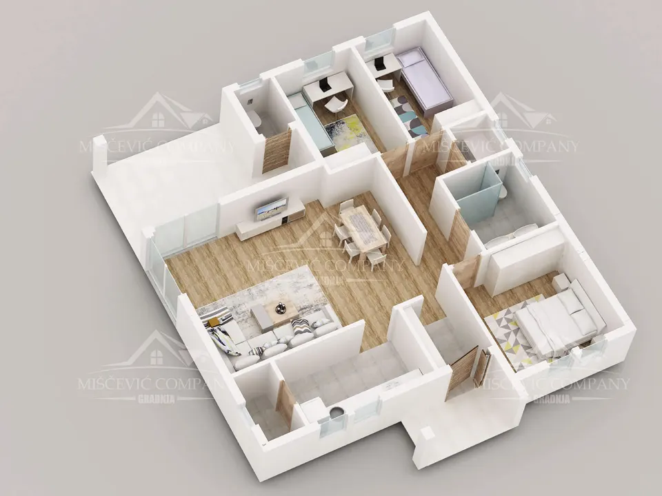 Osnova montažne kuće Tip 127, 127 m², Miščević Company