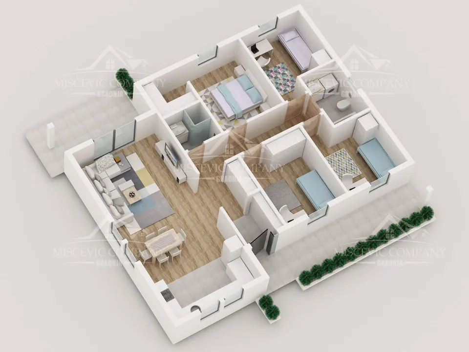 Osnova montažne kuće Tip 142, 142 m², Miščević Company