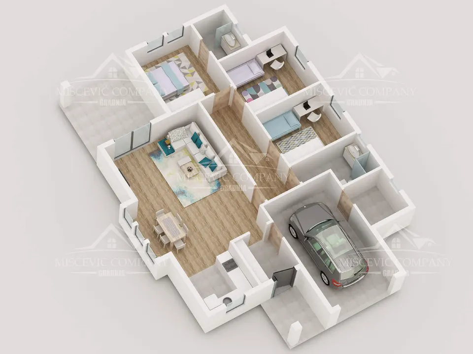 Osnova montažne kuće Tip 170, 170 m², Miščević Company
